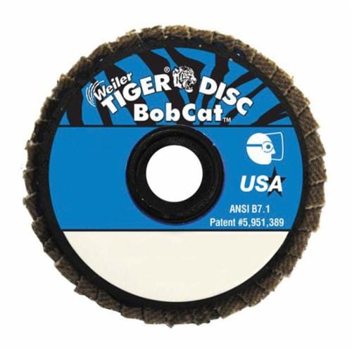 BobCat™ 50936 Mini Coated Abrasive Flap Disc, 2 in Dia Disc, 1/4 in Center Hole, 120 Grit, Fine Grade, Zirconia Alumina Abrasive, Type 27 Flat Disc